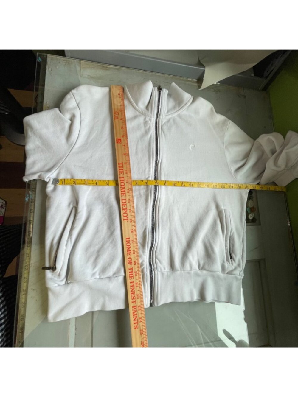 ZYIA Sweatshirt XXL Active Full Zip White Mock Neck Active Cottonn Yoga Gym - Picture 6 of 6